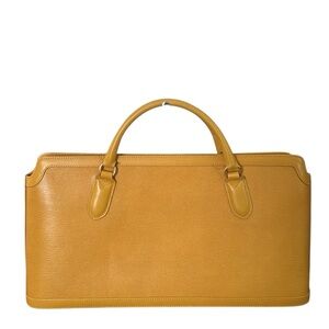 Revillon mustard Yellow saffiano  Leather Satchel. NWOT. Made in Italy.